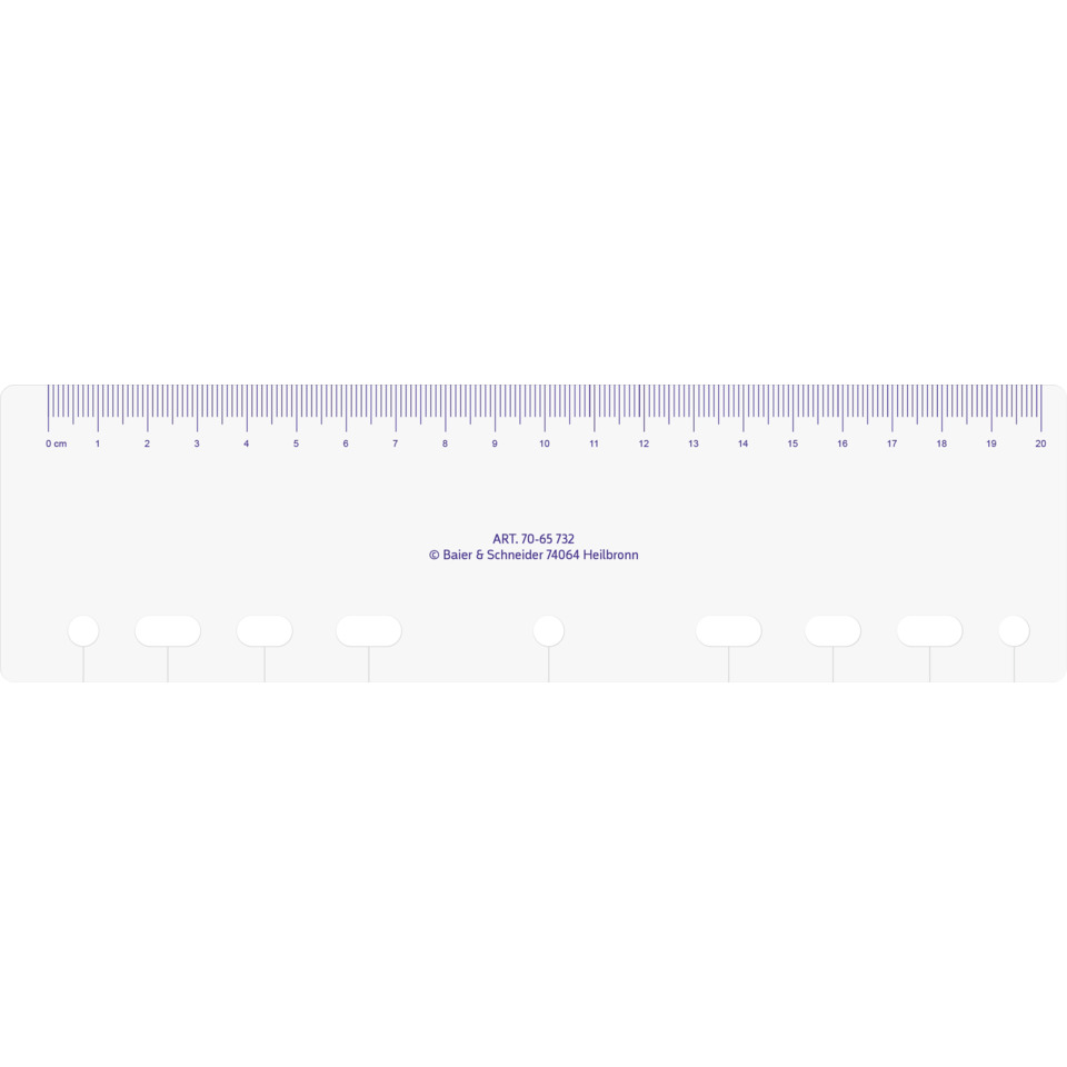 Lineal, Messwerkzeug, durchsichtiges Plastik, Millimeterraster, Kartoneinlage