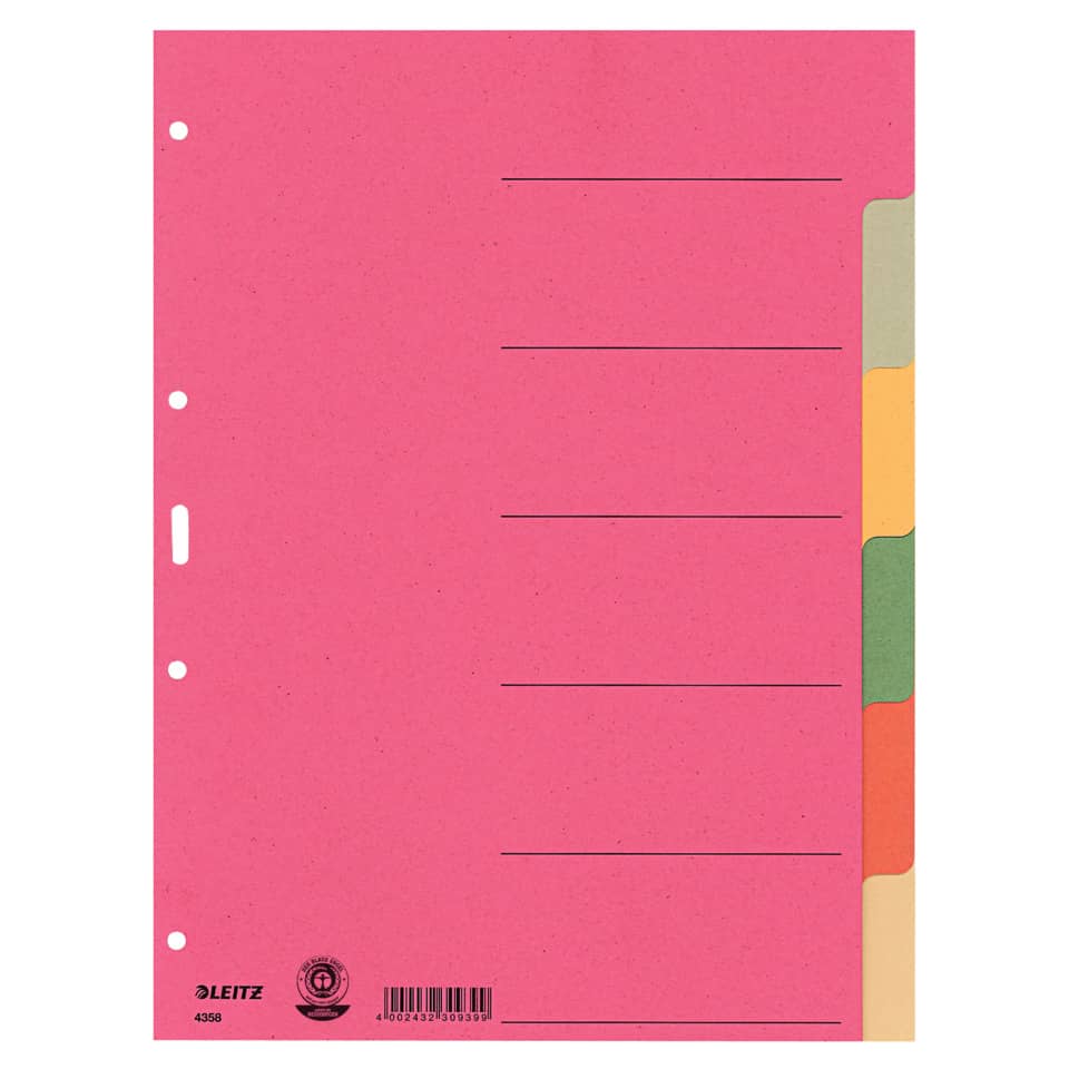 pink folder, Dateiordner, farbige Trennblätter, geteilter Ordner, fünf farbige Trennblätter
