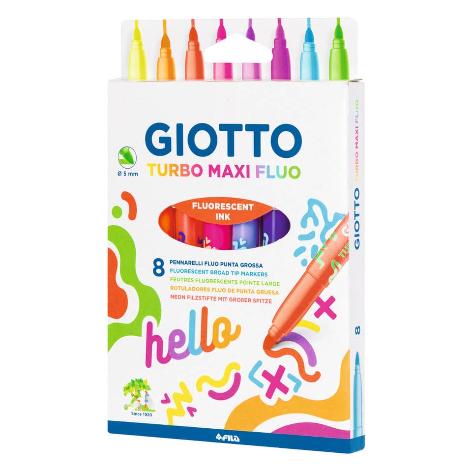 Marker-Set, Turbo-Maxi, Neon-Tinte, Breite Spitze, 8 Marker