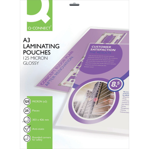 Laminierhülle, A3, 2 x 125mym, 25 Stück Q-CONNECT KF04128