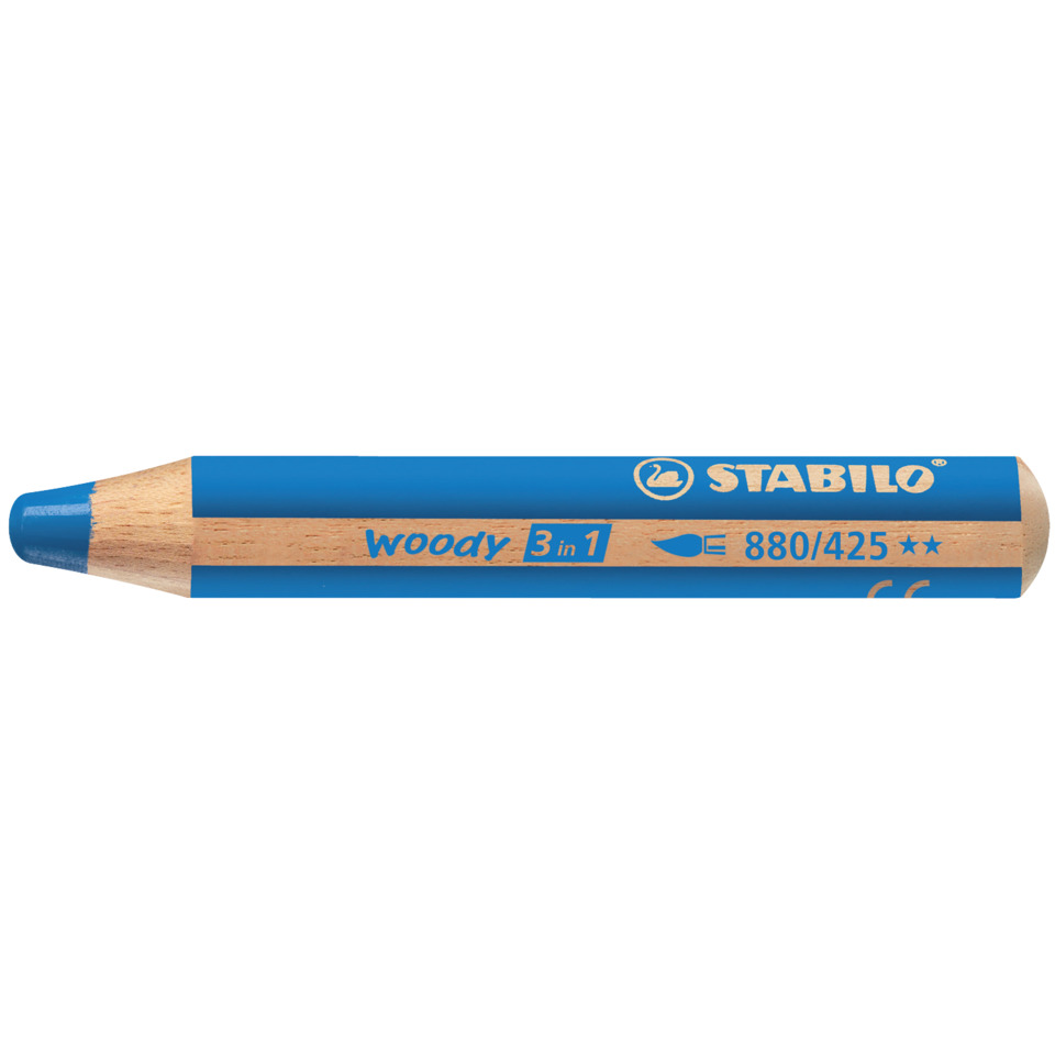 Kohlestift, Bleistift, Holz, Blau, 3-in-1