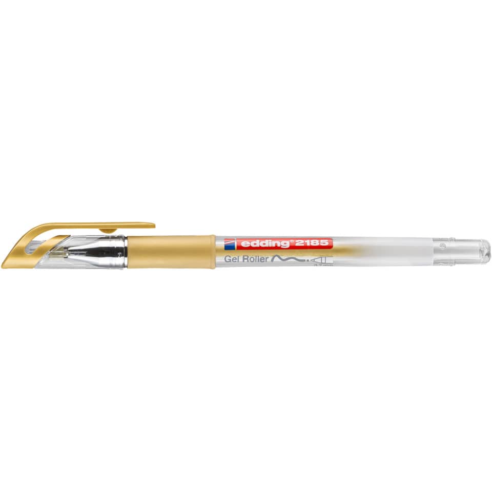 Gel-Roller, Gelstift, Kugelroller, Goldfarbene Spitze, Transparente Hülle