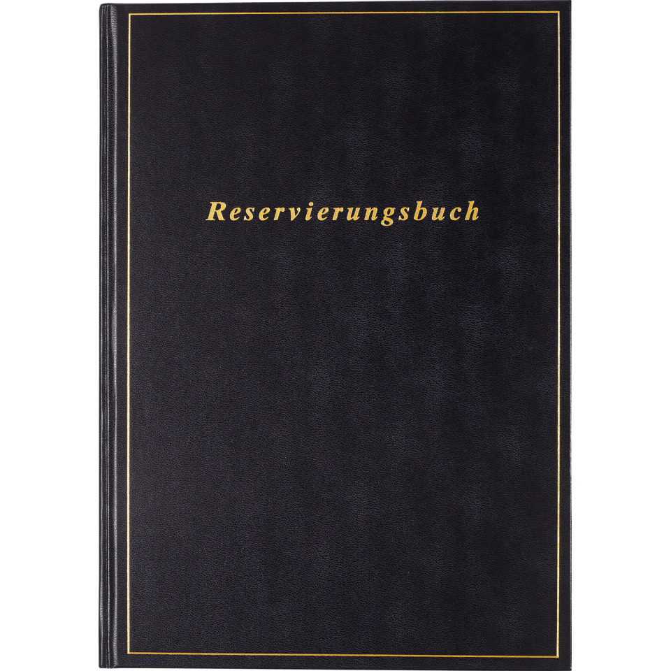 reservierungsbuch, notizbuch, leder, schwarz, goldenrand