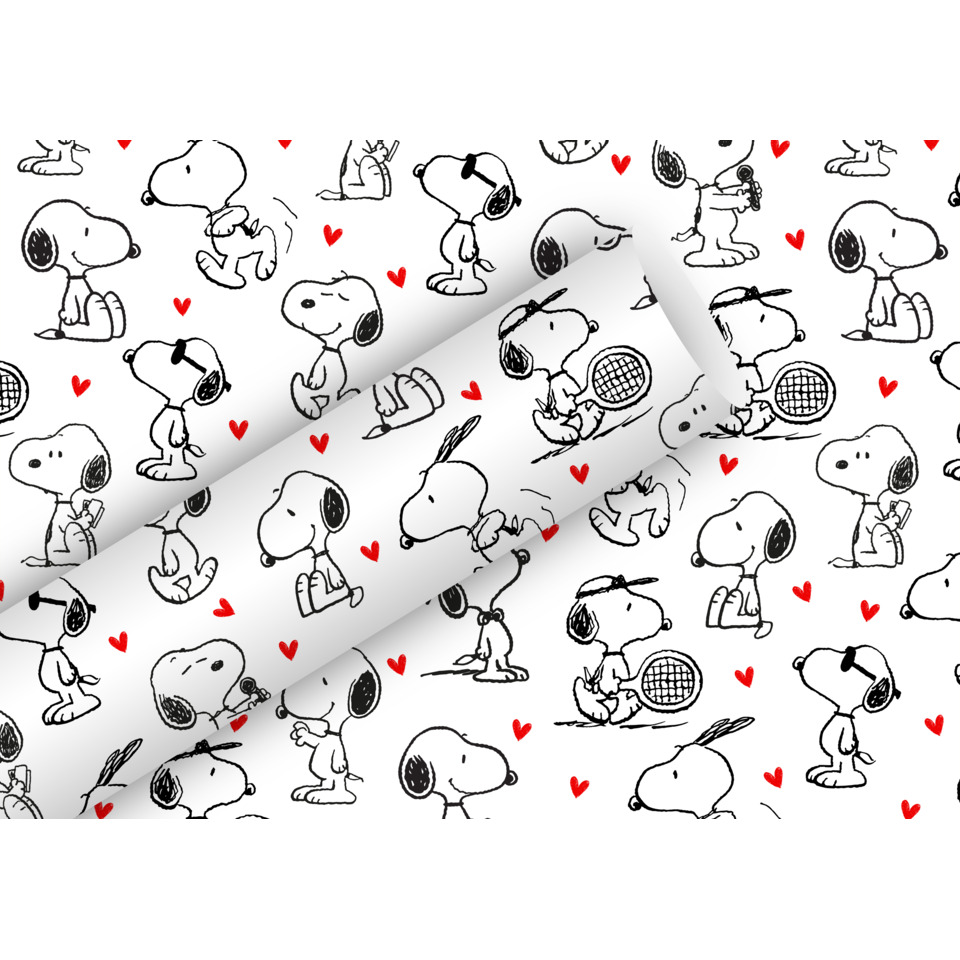 Peanuts, Snoopy, Mustertapete, Herzchen, Tennisschläger