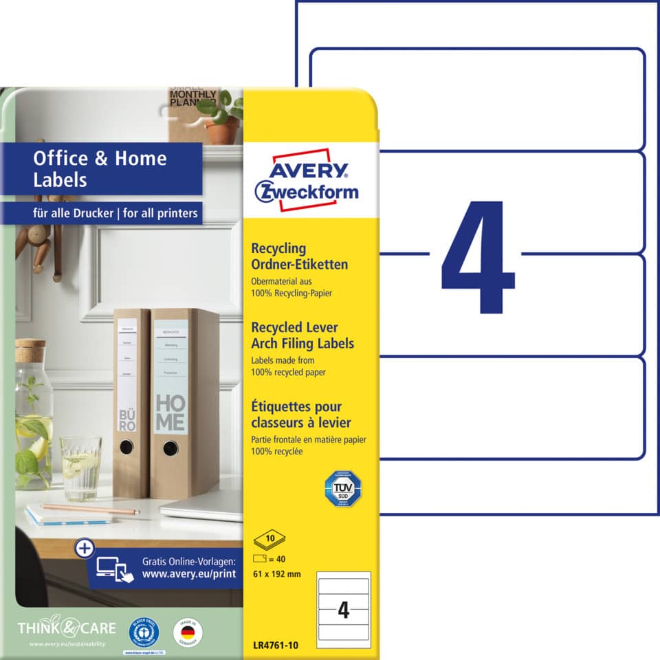 Recycling-Labels, Archiv-Aktenetiketten, Laufwerketiketten, Büroetiketten, Etikettenset