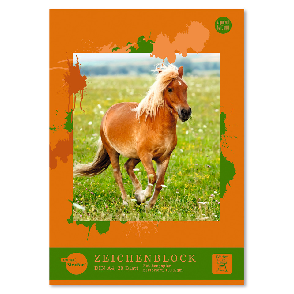 Pferd, Reiterzubehör, Papierblock, Zeichenblock, Din A4
