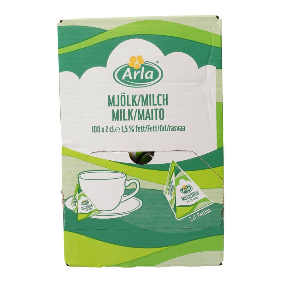 Milch, Kartonverpackung, Arla, Milchgetränk, 2 cl Portion