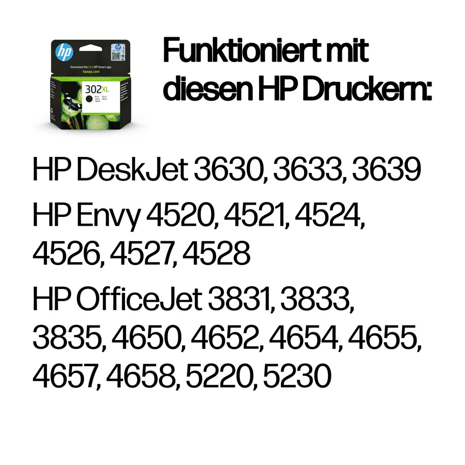 HP Tintenpatrone, Tintenpatrone, 302XL, HP DeskJet, Farbtintenpatrone