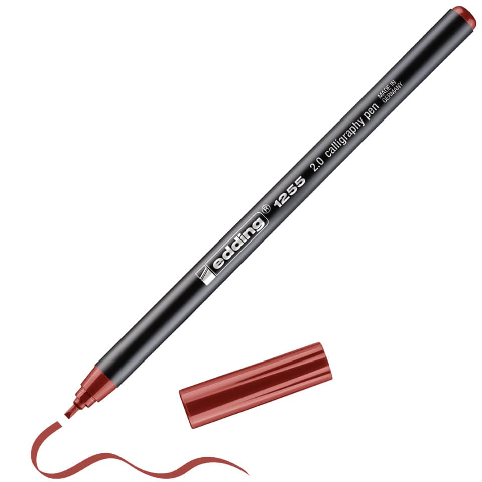 Kalligrafie-Stift, roteKappe, Stift-ähnlich, Markerstift, Hergestellt in Deutschland