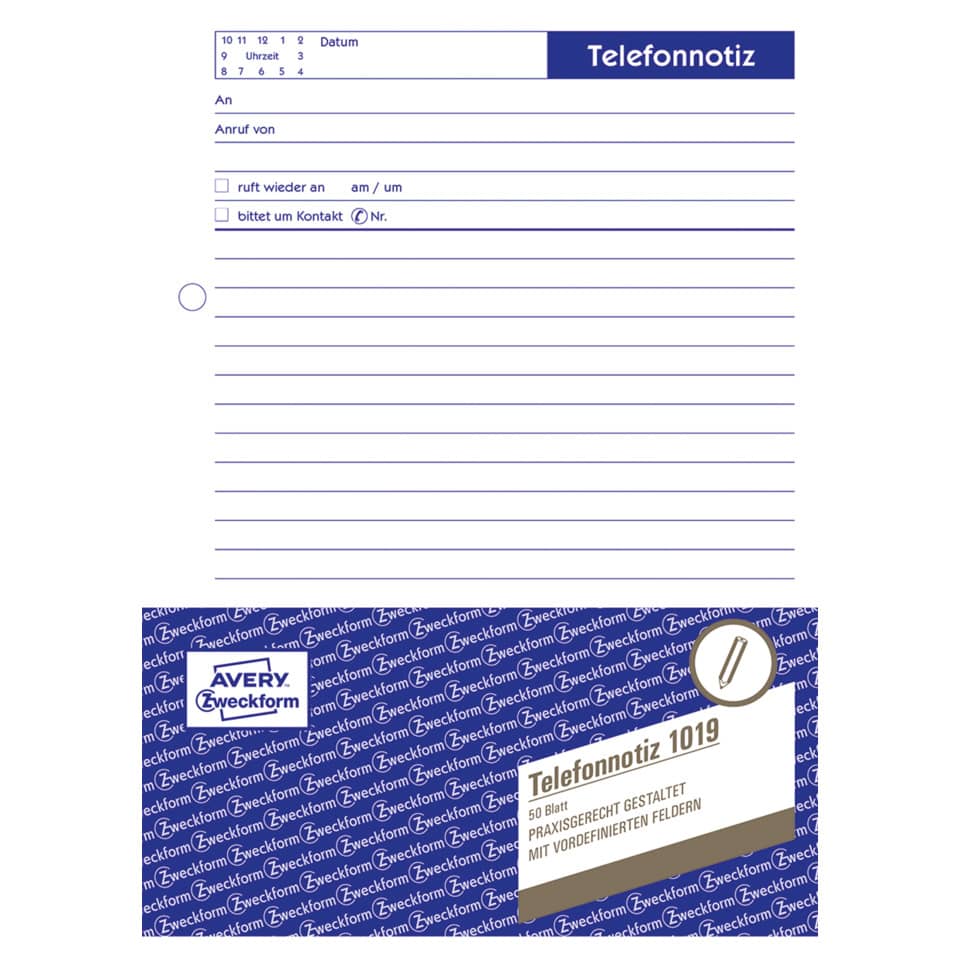 Notizblock, Telefonnotiz, Avery Zweckform, Blatt, Notizen