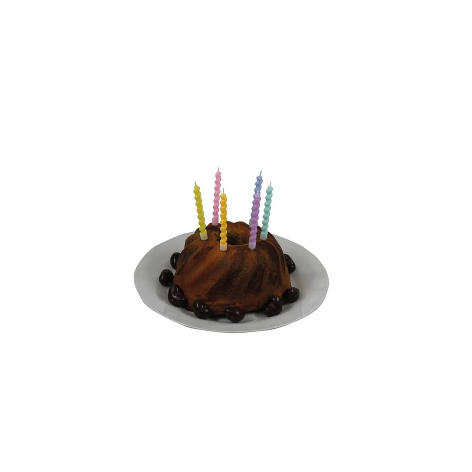 kuchen, kleiner kuchen, kerzen, schokoladenkuchen, fruchtgarnitur