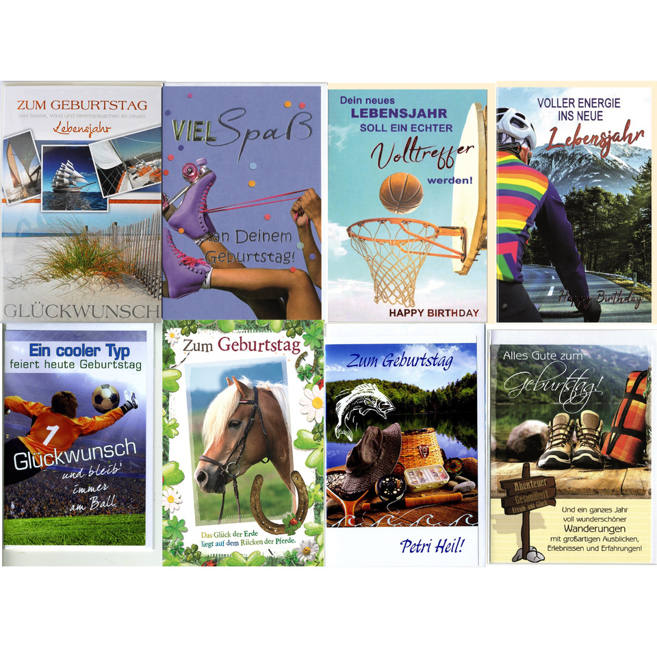 Grusskarte, Geburtstag, Motiv Karte, Puzzle Karte, Sport/Outdoor