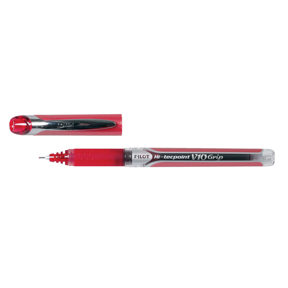Kugelstift, Tintenroller, Rot, Gelschreiber, Clip, V10 Grip, Hi-tecpoint