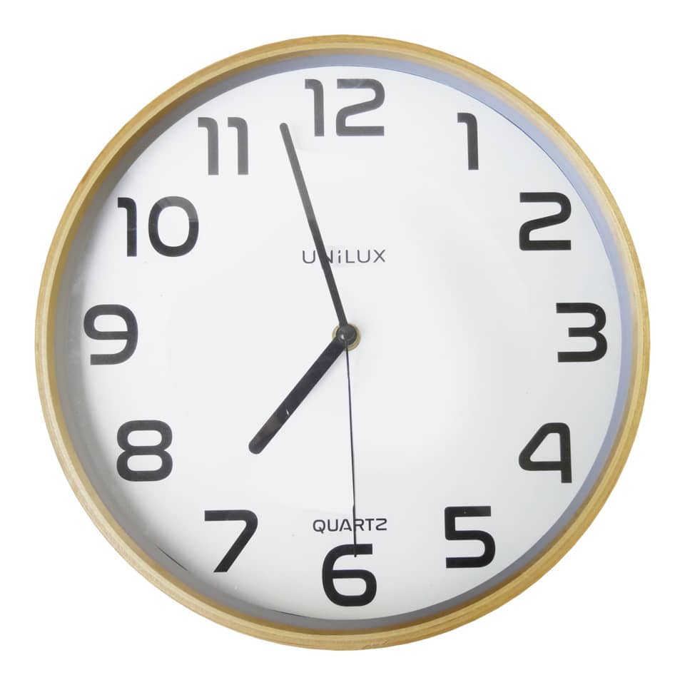 Wanduhr, Quartz, Analoguhr, Holzuhrrahmen, große Ziffern