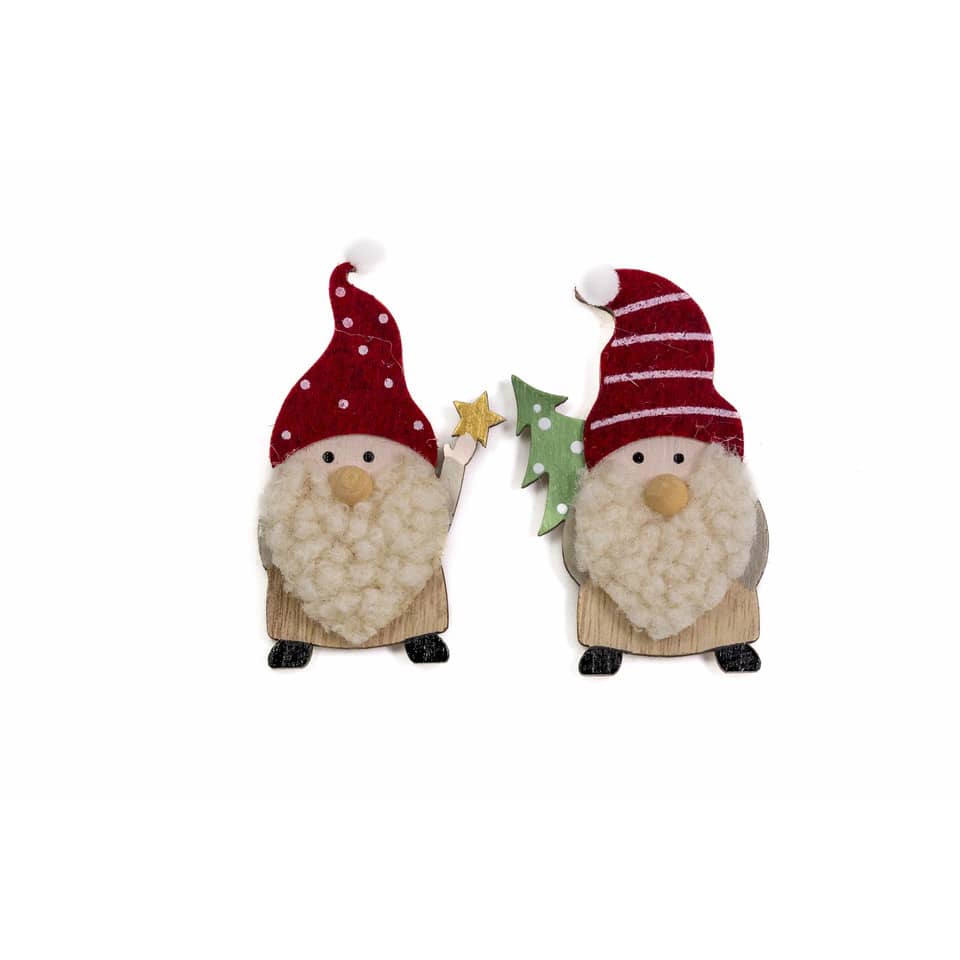 Weihnachtsfiguren, Gnom, Zwei-Gnome, Holzdeko, Christbaumdekoration
