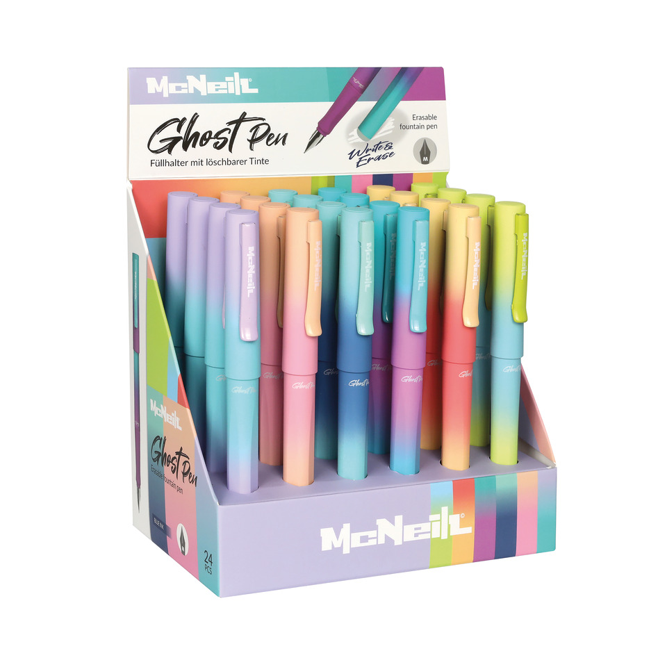 Fountain pens, Pastel colors, Multi-color, Schreibset, lösliche Tinte
