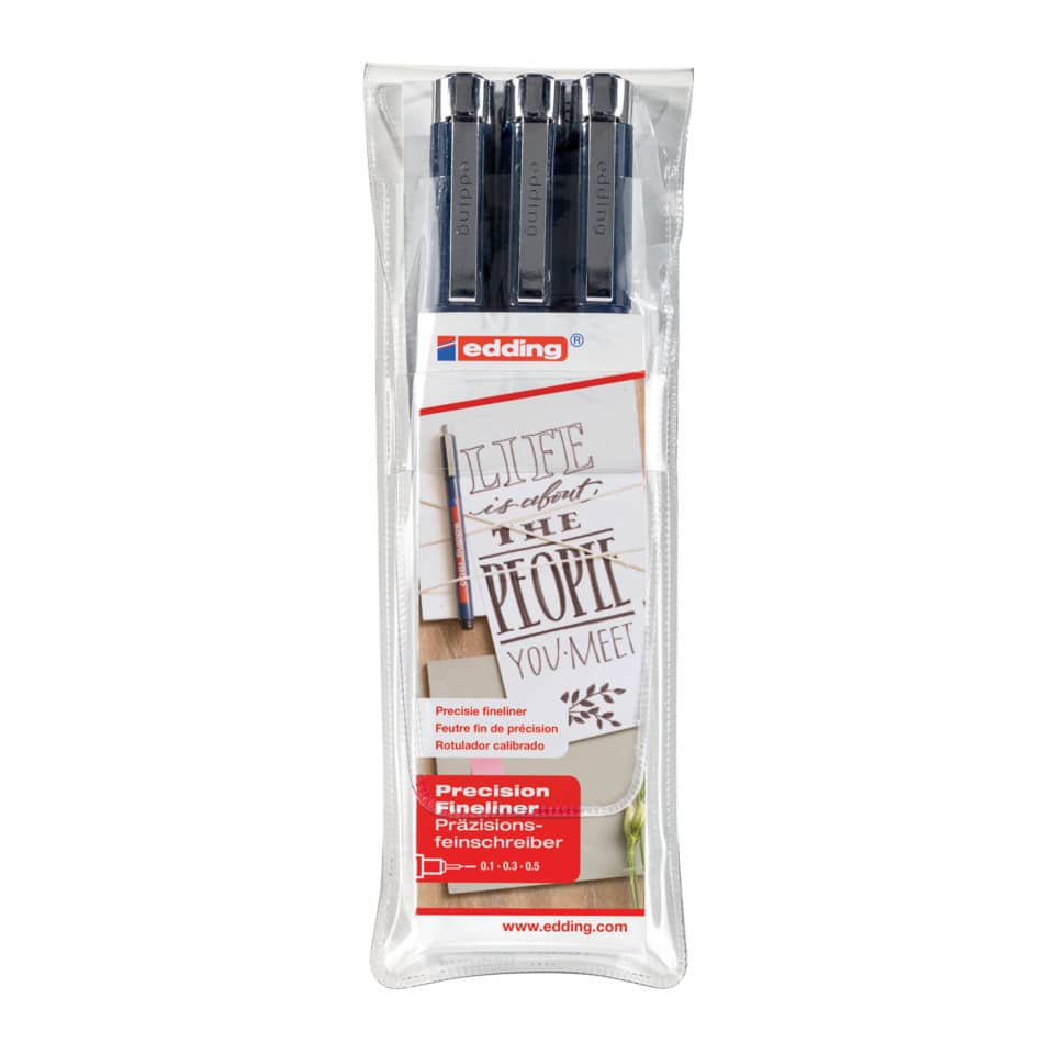 Bleistiftminen, Fineliner, Präzisionsstifte, 4er Pack, Schwarz