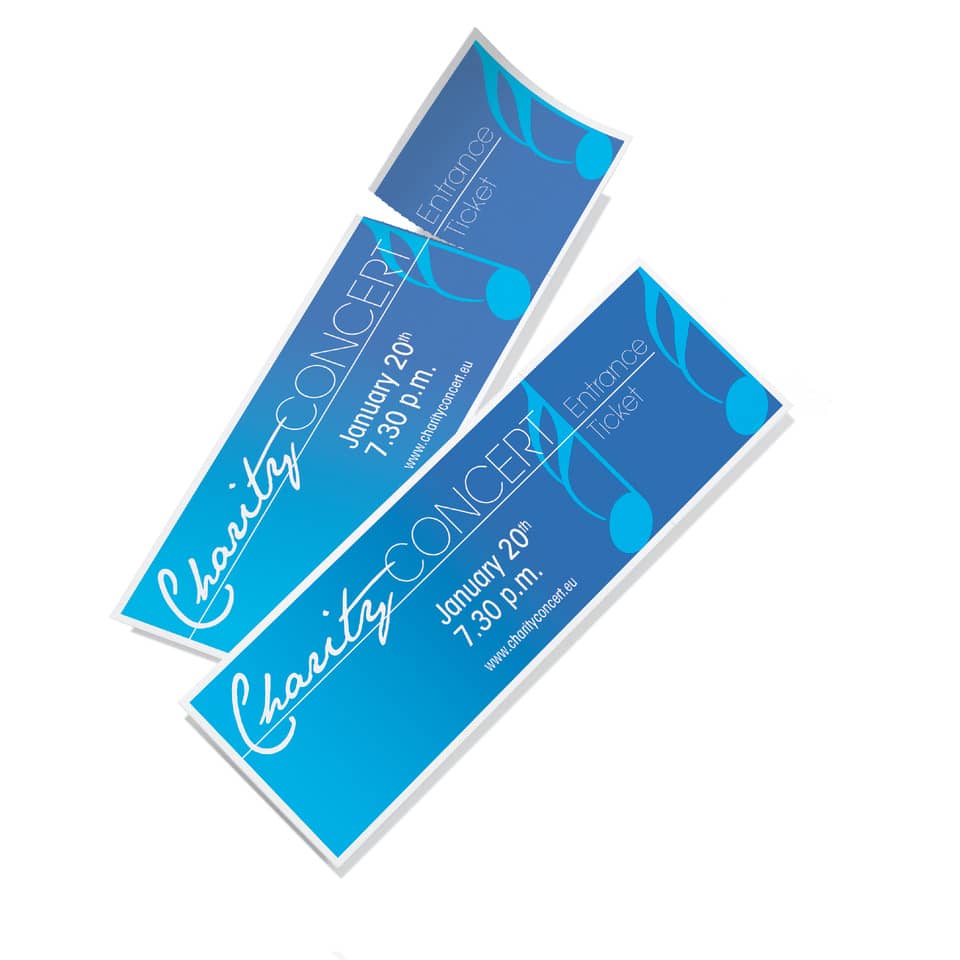 Ticket, Charity, Blue ticket, Event-ticket, Conference ticket
