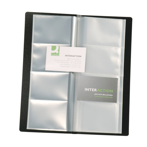 Visitenkartenbuch, 11x26 cm, schwarz Q-CONNECT KF03664