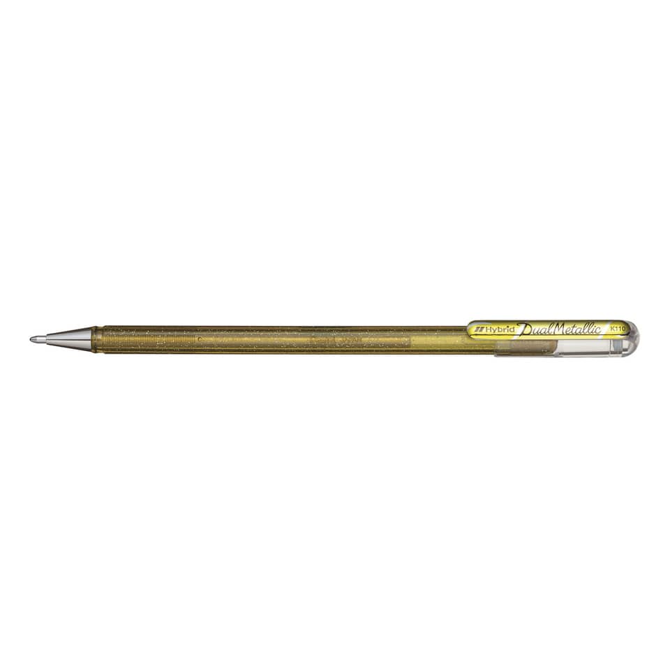 Kugelschreiber, Goldfarbe, Kunststoffgehäuse, Glänzender Clip, Dual Metallic