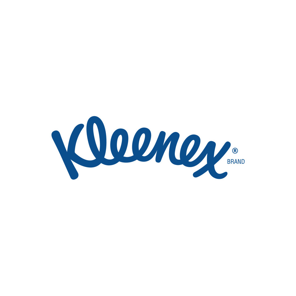 Kleenex, Taschentuch, Markenlogo, blaues Logo, Gesichtstücher