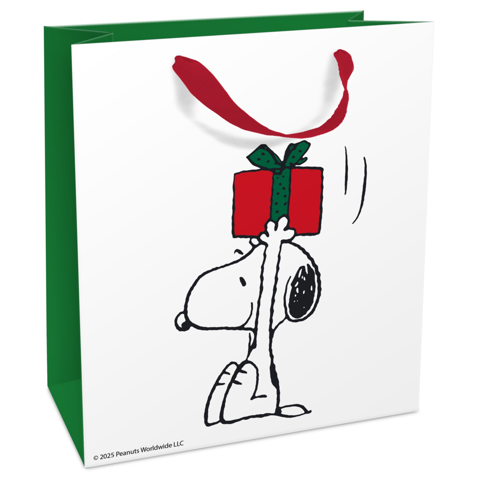 Weihnachtsgeschenk, Gift-Tasche, Snoopy, Präsenttasche, rote Geschenkverpackung