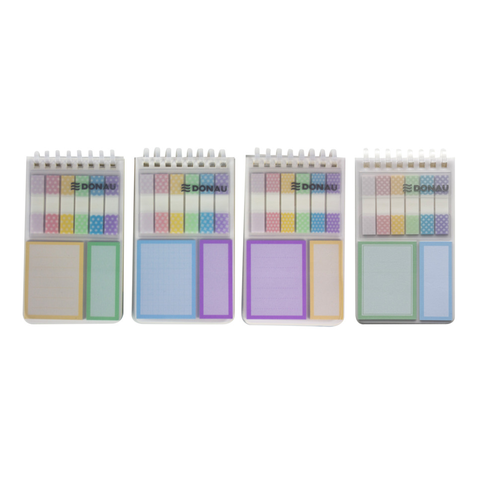 notebooks, sticky notes, colorful, clip-on, set of 4