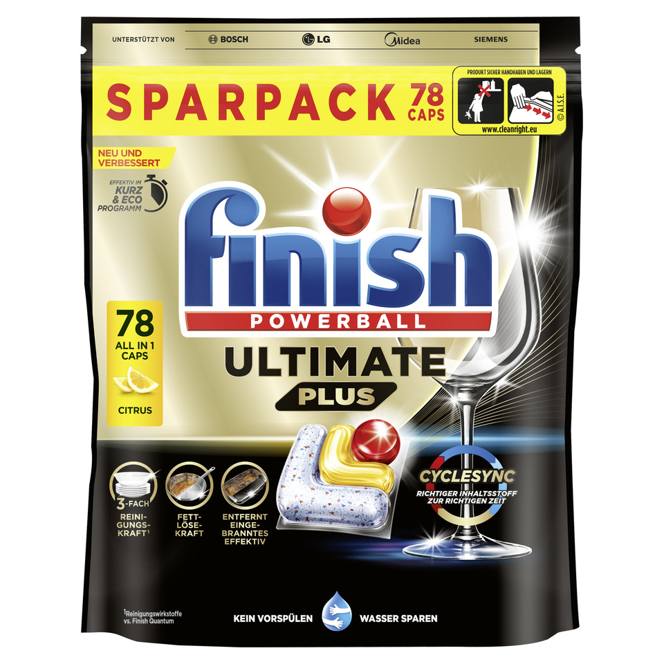 Finish, Powerball, Ultimate Plus, Waschmittel, Kapseln