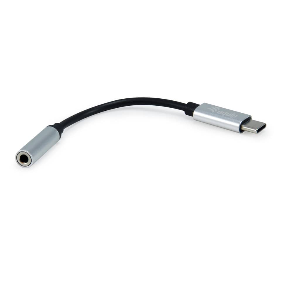 USB-C Adapter, USB-C zu 3,5 mm, Audio-Adapter, weiblicher Anschluss, metallisch Silber