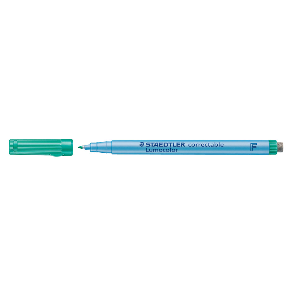 Marker, Stift, Korrekturstift, Lumocolor, Blau, Marker, Kugelschreiber, Lumocolor, Blau, Kappe ab