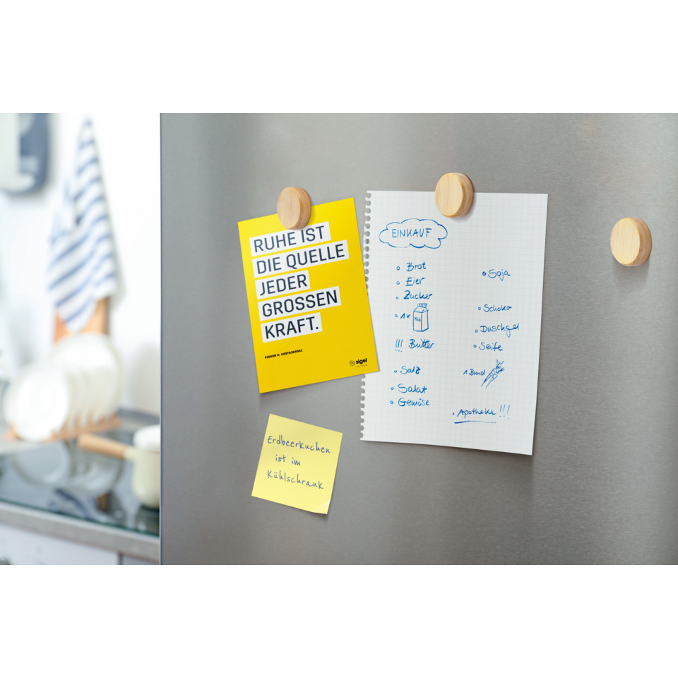 Kühlschrank, Notizpapier, Magnetwand, Haushalt, Gelb Notizkarte, Magneten, Notizzettel, Kücheninspiration, Haushalt, Notizpapier