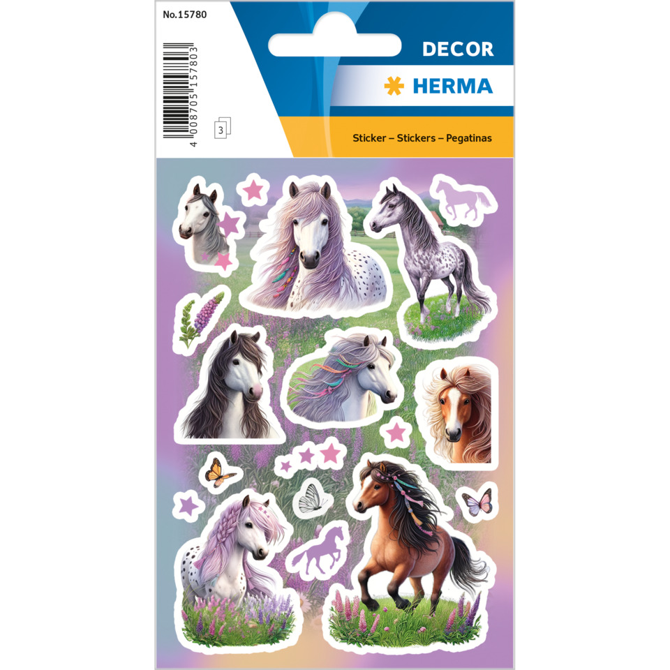 stickers, Pferd, Dekoration, Pferd, Schmetterlinge