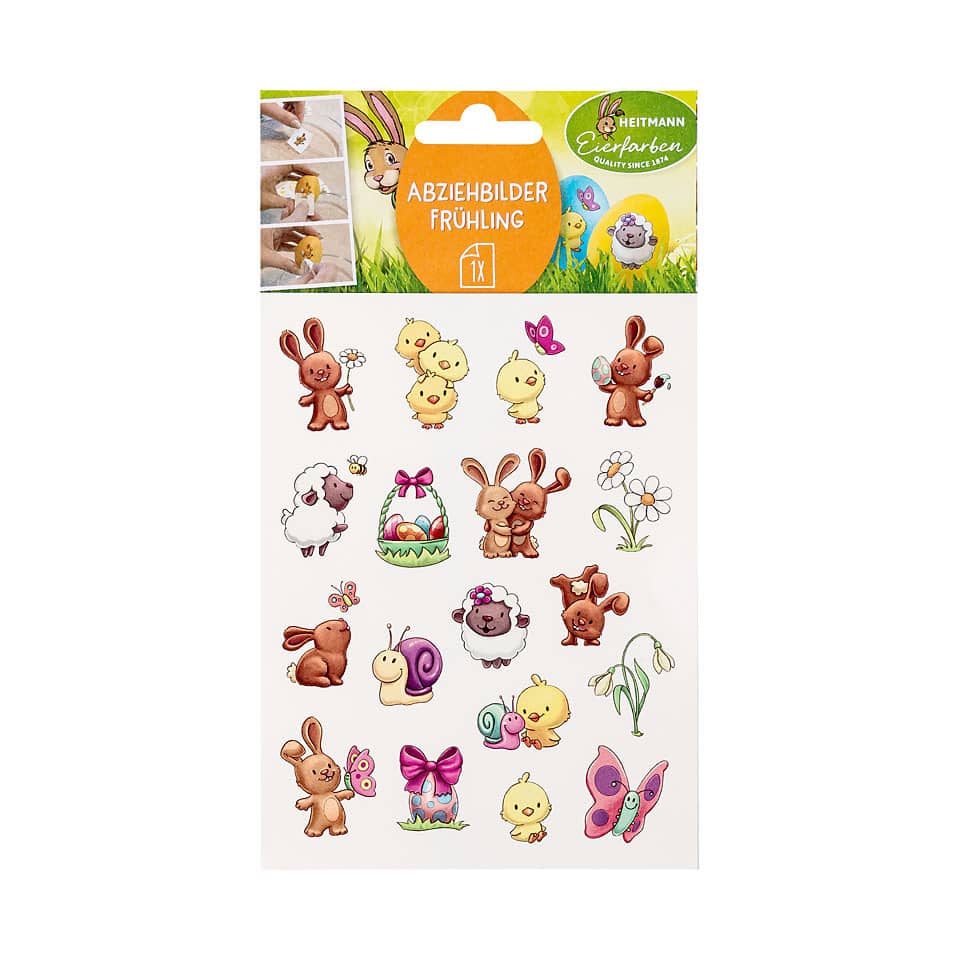 Ostern-Label, Frühlingsaufkleber, Ostereier, Häschen, Tiermotive