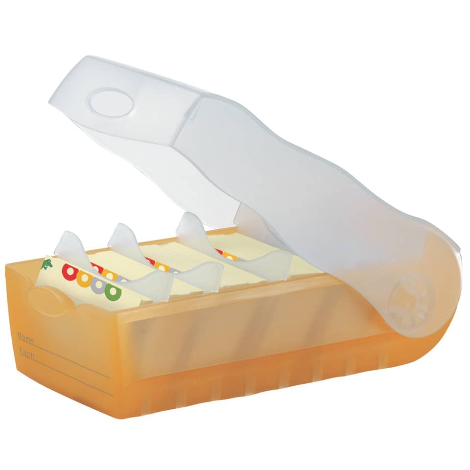 Lernkartei CROCO DIN A7 quer, Lernkartei mit 100 Karten, transluzent-orange HAN 997-613