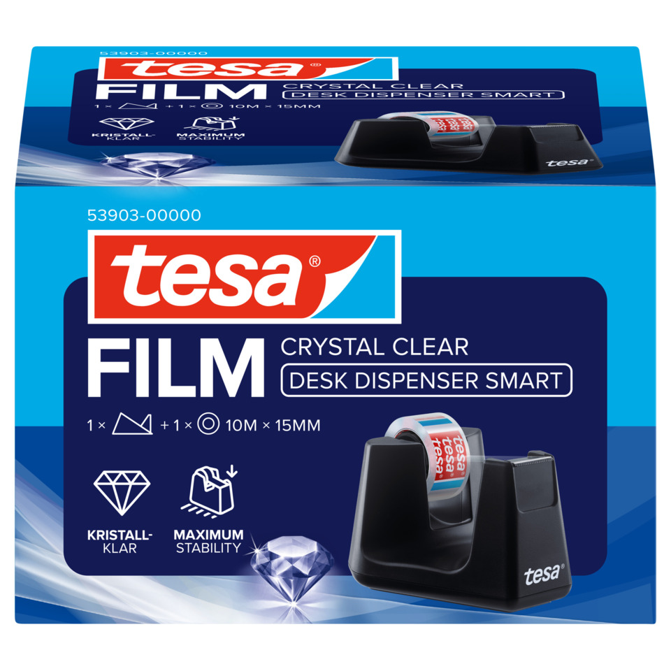 Desk dispenser, Crystal clear, Film, Tesa, Tape roll