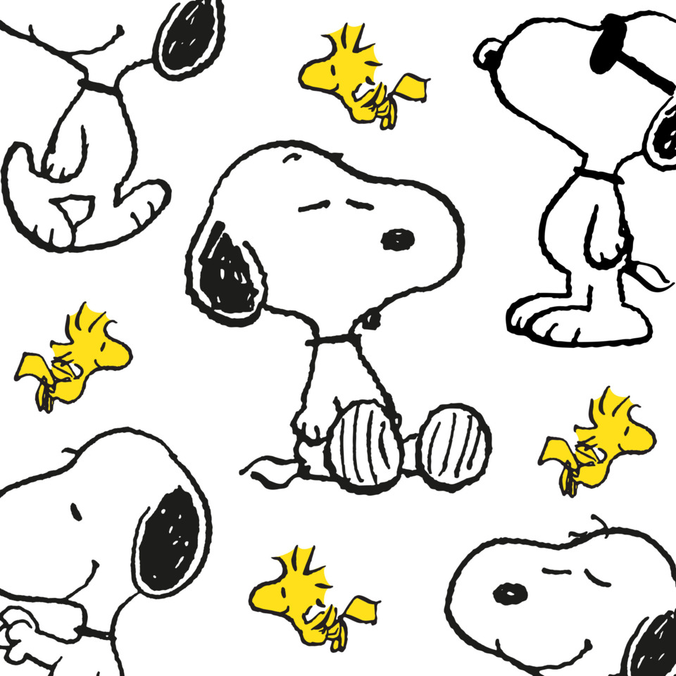 Snoopy, Hund, Comiczeichnung, Gelbe Figuren, Muster