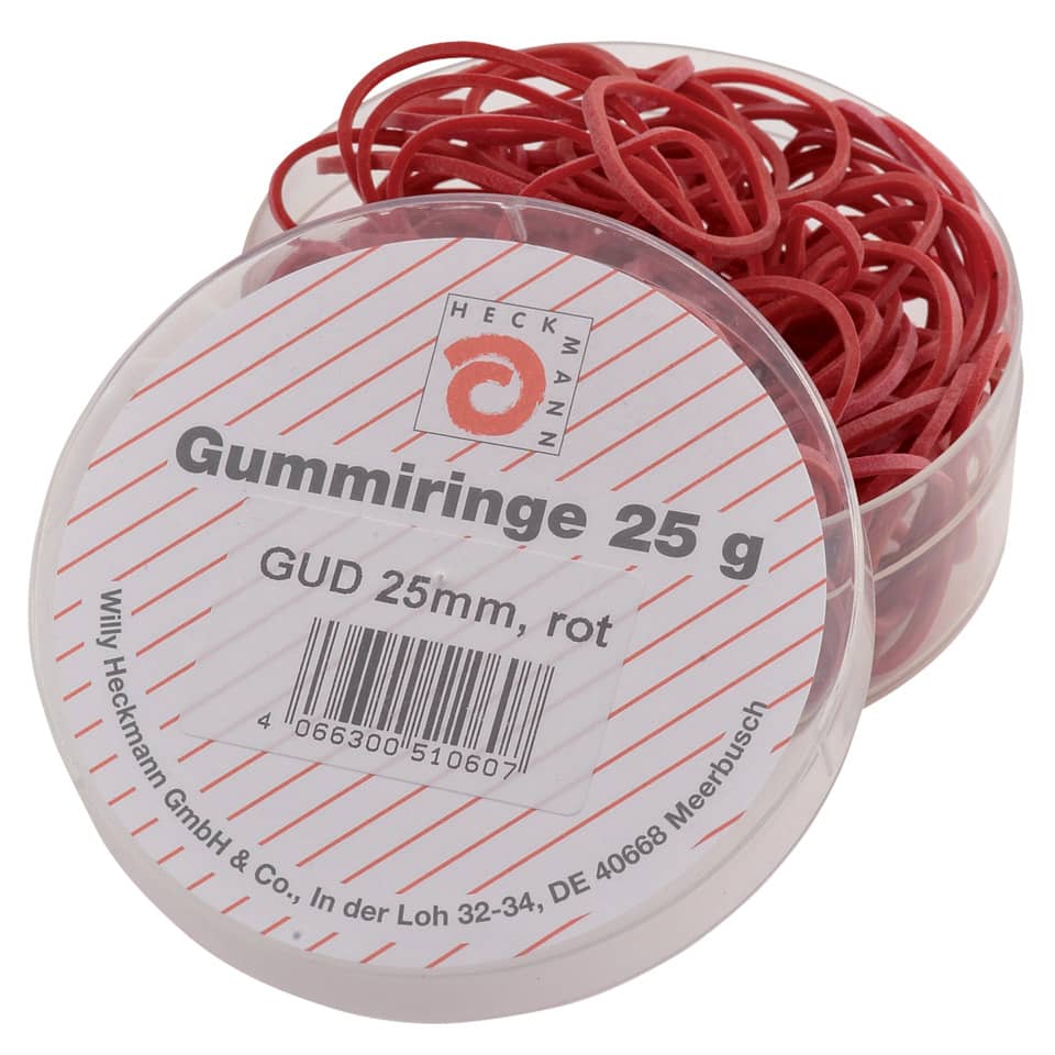Gummiringe, Gummi, Ringe, rot, 25 g