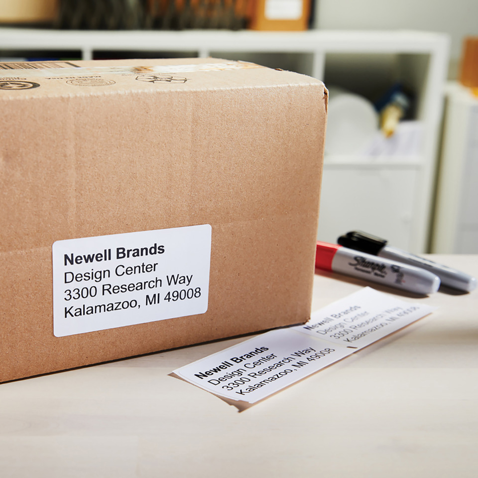  cardboard box,  shipping,  label,  design center,  Kalamazoo MI