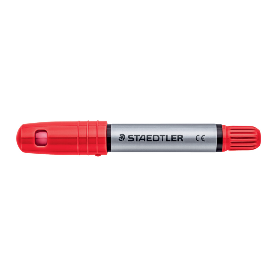 Marker, Rote Kappe, Stiftform, Kreide-Markierung, Staedtler