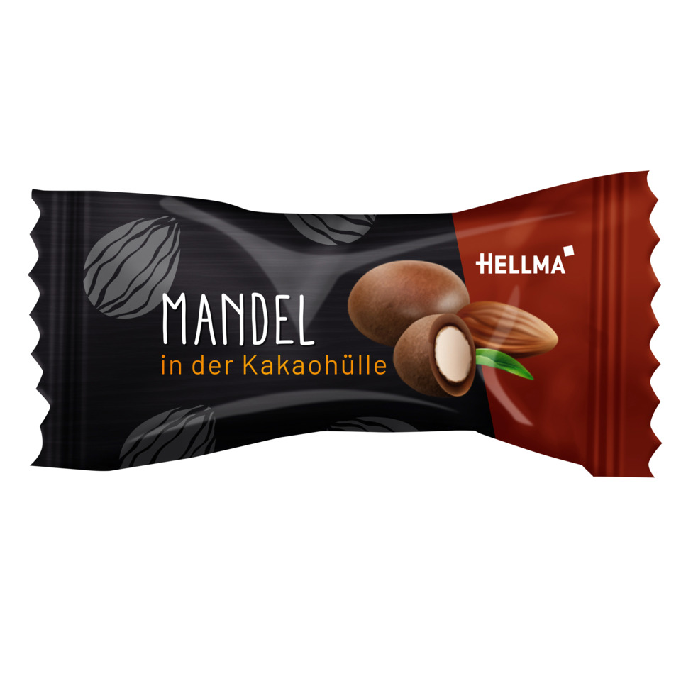 Mandeln, Mandelnuss, Kakaohülle, Schokosnack, Nuss-Schale