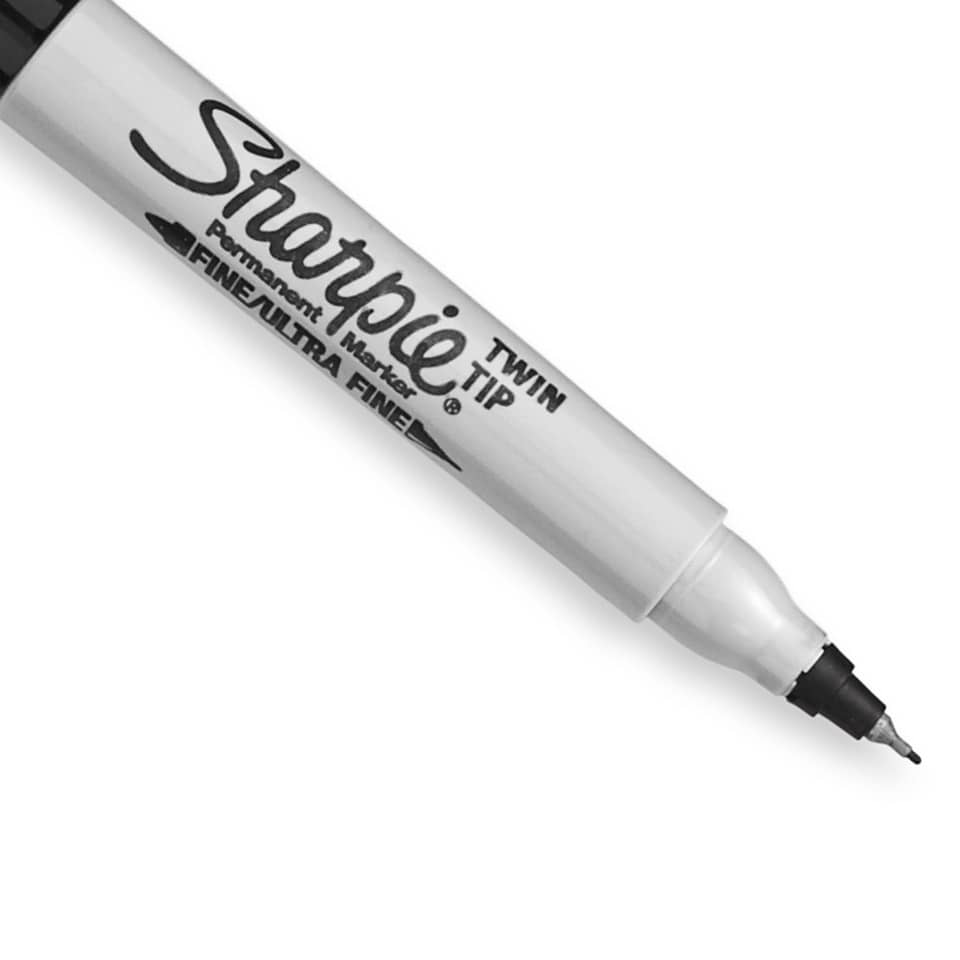 Permanent Marker, Sharpie, Feiner Punkt, Weiß, Marker