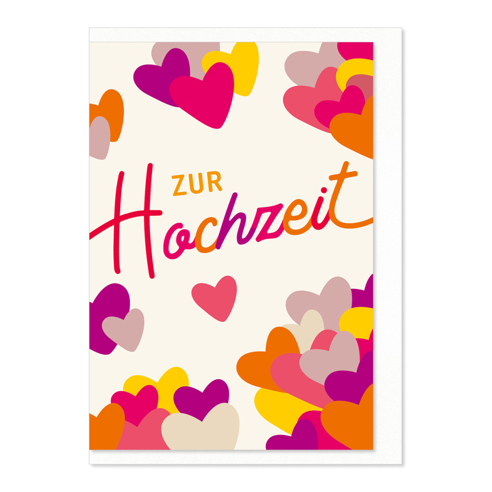 Herz Muster, Love Card, Hochzeitskarte, Herzen Farben, Grußkarte