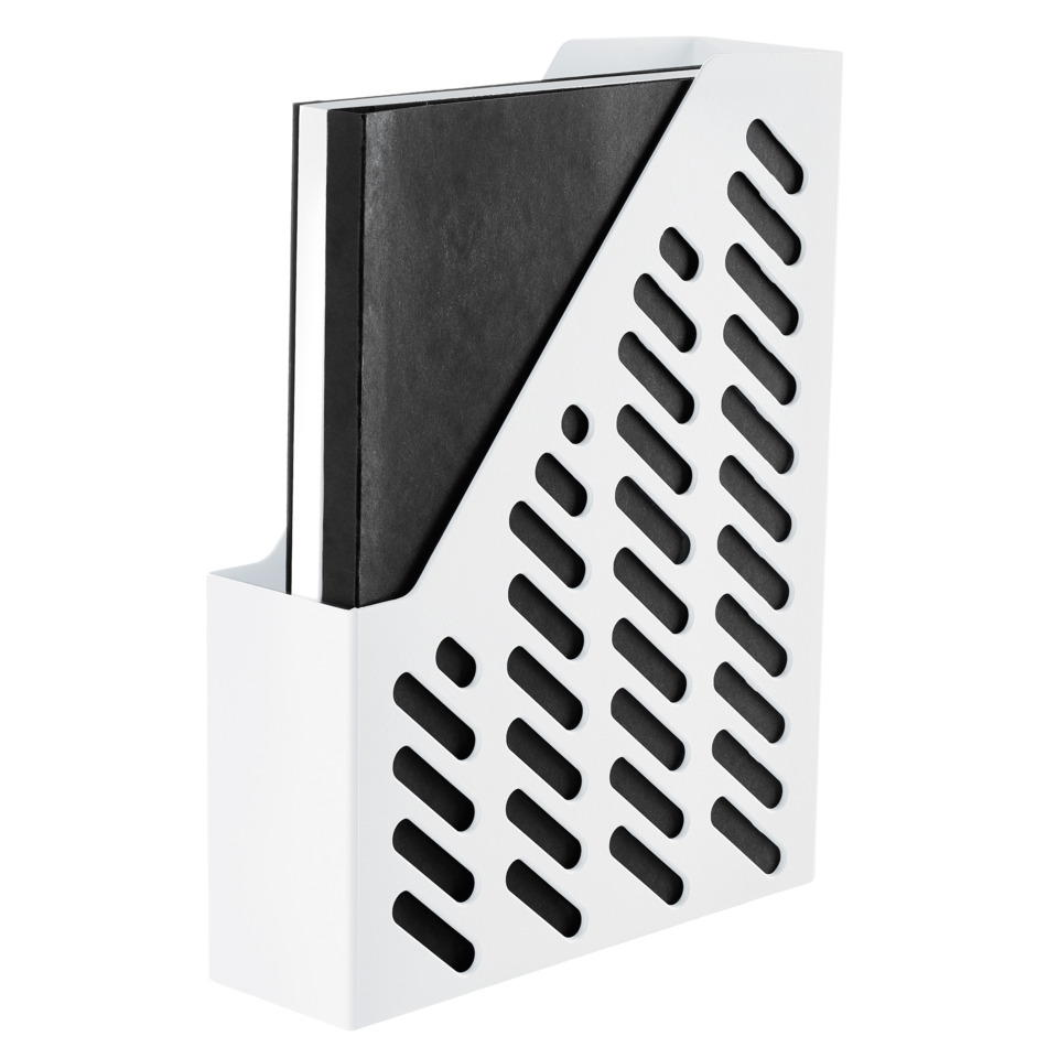 knife block, slotted design, black block, white holder, kitchen knife holder