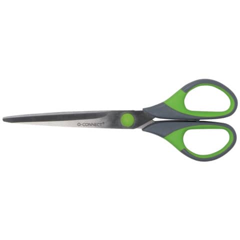 Schere Soft Grip, 17,5cm, grau/grün Q-CONNECT KF00753