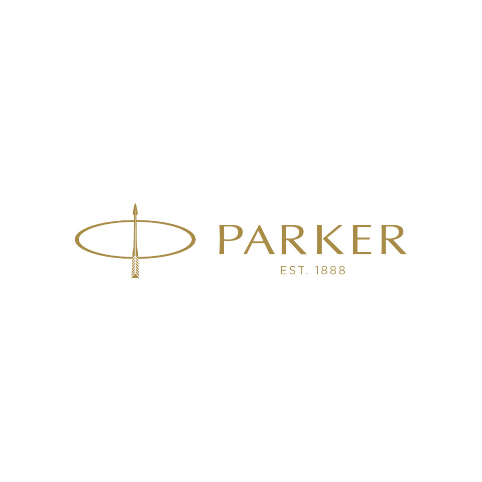 logo, Parker, arrow, est. 1888, gold