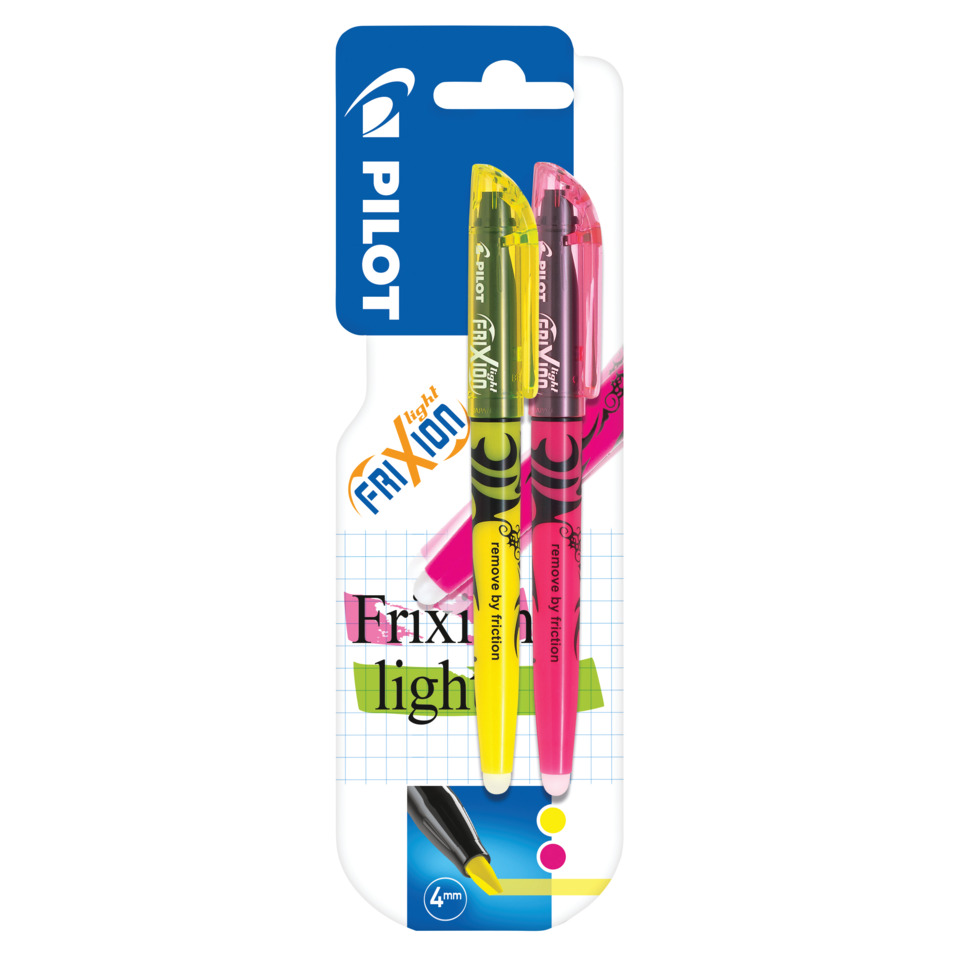 Korrekturstift, Tintenroller, Filzstift, 4 mm Radiergummi, Gehäuse gelb/pink