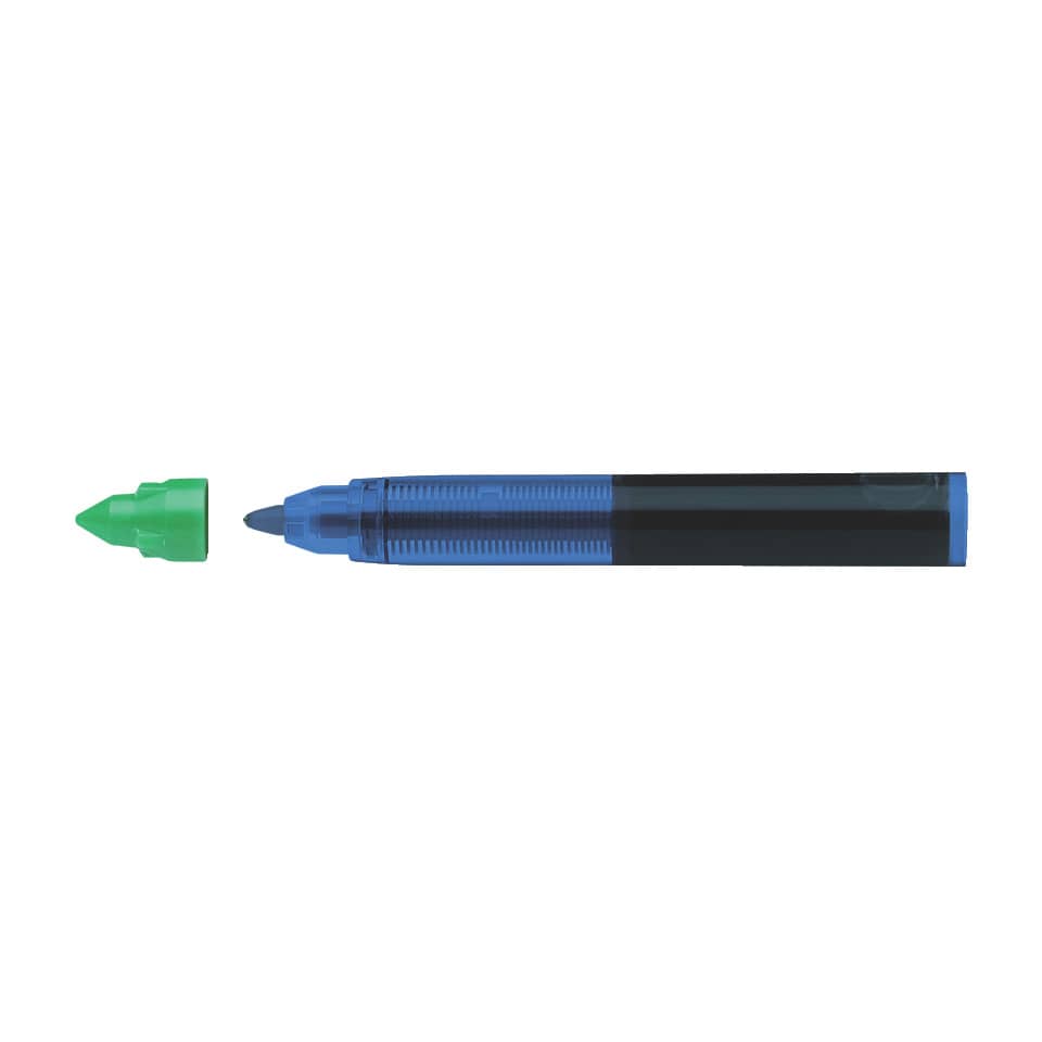 Marker, Whiteboard marker, Blue body, Chisel tip, Cap separately