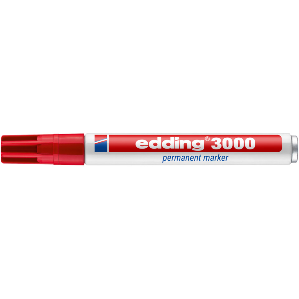 Permanentmarker, Marker, Rot, Edding 3000, Alkoholbasierte Tinte