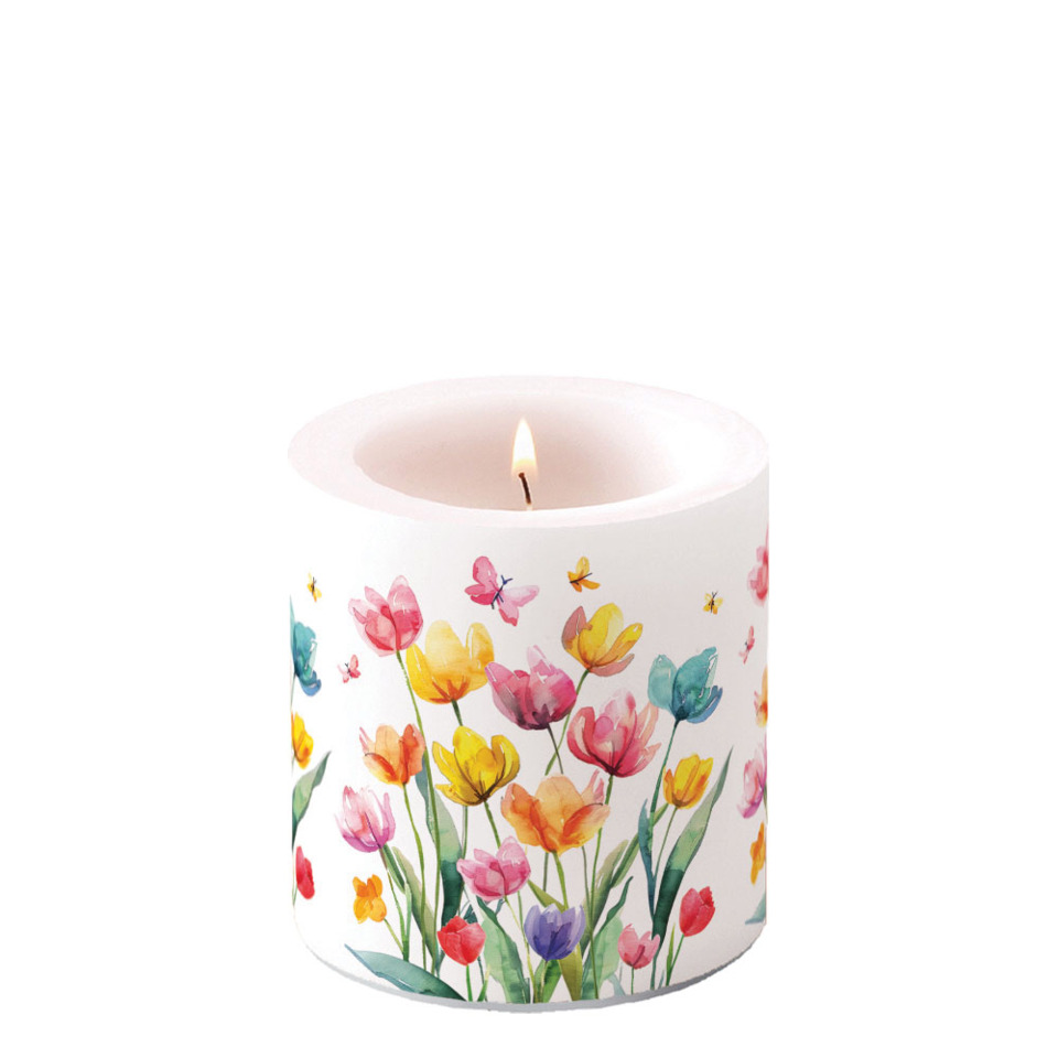 kerze, tischkerze, blumenmuster, floral, brennende kerze