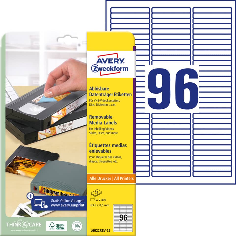 Videokassettentags, Labeln, Etiketten, Beschriftung, Labelkarten